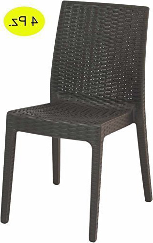 Nr 4 Sedie Selene in resina Simil Rattan Espresso