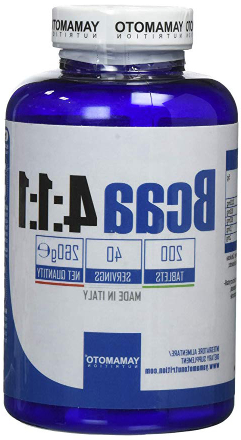 Yamamoto Nutrition BCAA 4:1:1 integratore alimentare di aminoacidi ramificati (BCAA) in rapporto 4:1:1 200 compresse