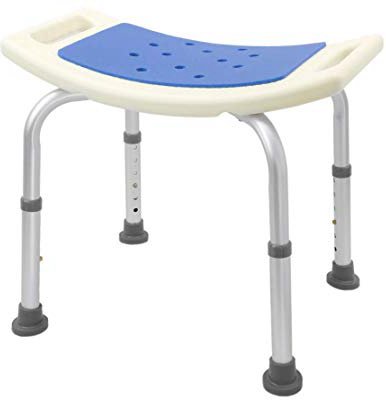 PrimeMatik - Sgabello per Vasca ergonomico da Doccia Altezza Regolabile con Imbottitura